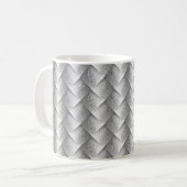 Cooles Schwarz-Weiß-Metallic-Weaver-Muster Kaffeetasse (Vorderseite Links)