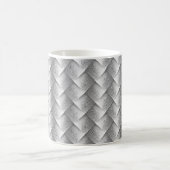 Cooles Schwarz-Weiß-Metallic-Weaver-Muster Kaffeetasse (Mittel)