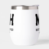 Cooles Schwarz-Weiß-Modernes Monogramm Bester Vate (Links)