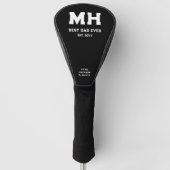 Cooles Schwarz-Weiß-Modernes Monogramm Bester Vate Golf Headcover (Vorderseite)