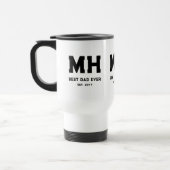 Cooles Schwarz-Weiß-Modernes Monogramm Bester Vate Reisebecher (Links)