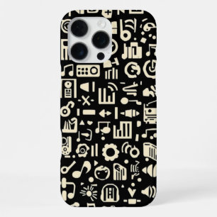 Cooles Schwarz-Weiß-Muster für Musikliebhaber iPhone 16 Pro Max Hülle
