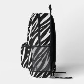 Cooles Schwarz-Weiß-Muster Zebra Print Monogram Bedruckter Rucksack (Rechts)