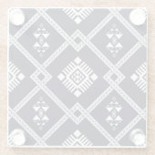 Cooles Schwarz-Weiß-Orientalisches Muster Glasuntersetzer (Rückseite)