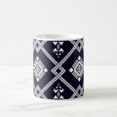 Cooles Schwarz-Weiß-Orientalisches Muster Kaffeetasse (Mittel)