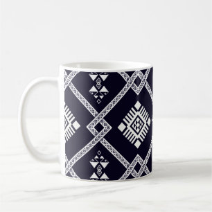 Cooles Schwarz-Weiß-Orientalisches Muster Kaffeetasse
