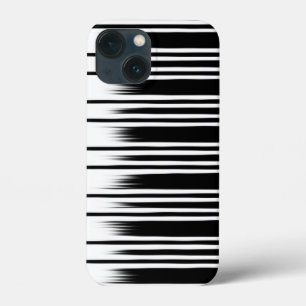 Cooles Schwarz-Weiß-Streifenmuster iPhone 13 Mini Hülle