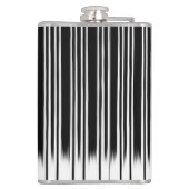 Cooles Schwarz-Weiß-Streifenmuster Flachmann (Rückseite)