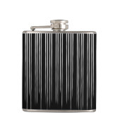 Cooles Schwarz-Weiß-Streifenmuster Flachmann (Vorderseite)