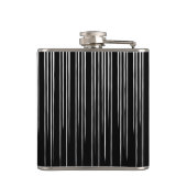 Cooles Schwarz-Weiß-Streifenmuster Flachmann (Rückseite)