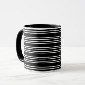 Cooles Schwarz-Weiß-Streifenmuster Tasse (Vorderseite Links)