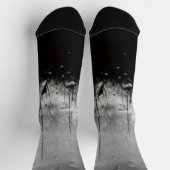 Cooles Schwarz-Weiß-Wasser fällt abstrakt ab Socken (Oben)