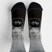 Cooles Schwarz-Weiß-Wasser Tropfen abstrakt Monogr Socken (Oben)
