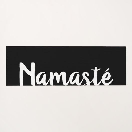 Cooles Schwarz-Weiß-Wort Art Custom Text Namasté Yogamatte (Rückseite (Horizontal))