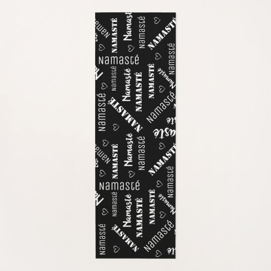 Cooles Schwarz-Weiß-Wort Art Custom Text Namasté Yogamatte (Vorderseite)