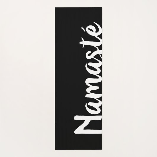 Cooles Schwarz-Weiß-Wort Art Custom Text Namasté Yogamatte (Rückseite)