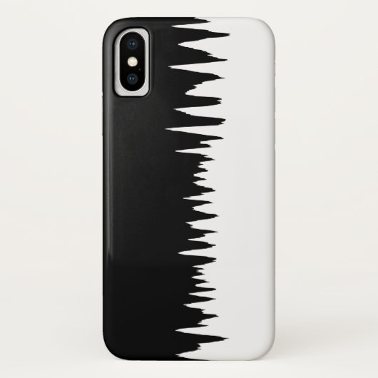 Cooles Schwarz-Weiß-Zag-Muster Case-Mate iPhone Hülle (Rückseite)