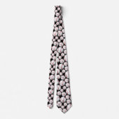 cooles Schwarz-weißes Baseball-Sportmuster Krawatte (Rückseite)