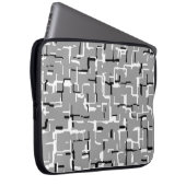 Cooles Schwarz-weißes Graumuster Laptopschutzhülle (Vorne Rechts)