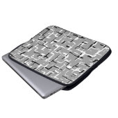Cooles Schwarz-weißes Graumuster Laptopschutzhülle (Vorne Knopf)