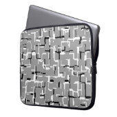 Cooles Schwarz-weißes Graumuster Laptopschutzhülle (Vorderseite Links)