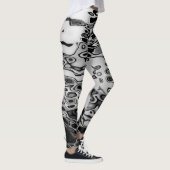 Cooles Schwarz-weißes Graumuster Leggings (Rechts)