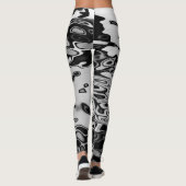 Cooles Schwarz-weißes Graumuster Leggings (Rückseite)