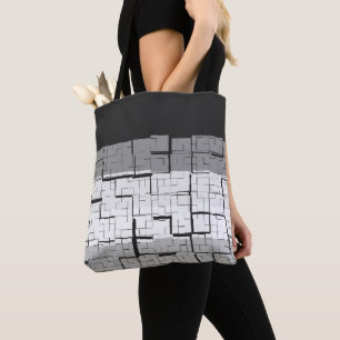Cooles Schwarz-weißes Graumuster Tasche