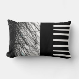 cooles, schwarz-weißes Kissen, modern elegant Lendenkissen