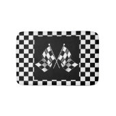 Cooles schwarz-weißes Markierungsmuster Badematte (Vorderseite)