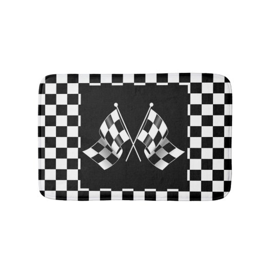 Cooles schwarz-weißes Markierungsmuster Badematte (Vorderseite)