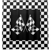 Cooles schwarz-weißes Markierungsmuster Duschvorhang (Vorderseite)