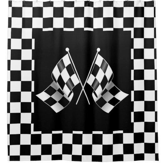 Cooles schwarz-weißes Markierungsmuster Duschvorhang (Vorderseite)