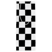 Cooles schwarz-weißes Markierungsmuster Geschenktüte Für Weinflaschen (Rückseite)