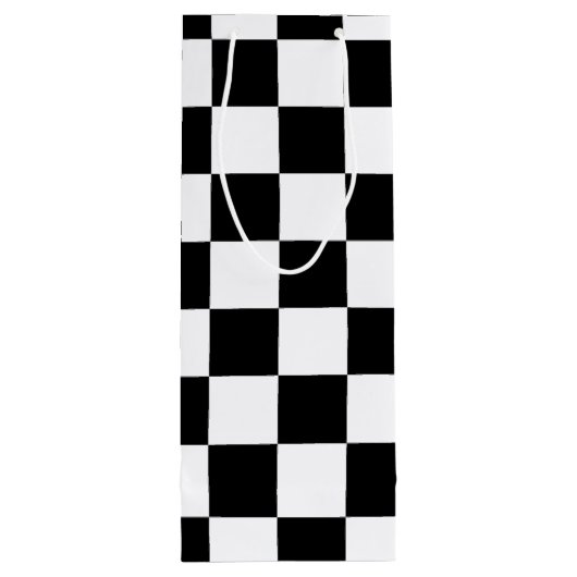 Cooles schwarz-weißes Markierungsmuster Geschenktüte Für Weinflaschen (Rückseite)