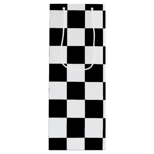 Cooles schwarz-weißes Markierungsmuster Geschenktüte Für Weinflaschen (Vorderseite)