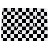 Cooles schwarz-weißes Markierungsmuster Große Geschenktüte (Rückseite)