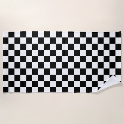 Cooles schwarz-weißes Markierungsmuster Strandtuch (Vorderseite)