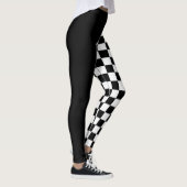 Cooles Schwarz-weißes Prüffarben-Muster Leggings (Rechts)