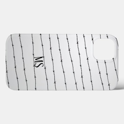 Cooles schwarz-weißes Stacheldraht Monogram Case-Mate iPhone Hülle (Rückseite (Horizontal))