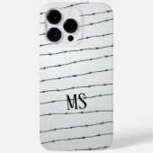 Cooles schwarz-weißes Stacheldraht Monogram Case-Mate iPhone Hülle (Rückseite)