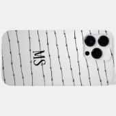 Cooles schwarz-weißes Stacheldraht Monogram Case-Mate iPhone Hülle (Rückseite (Horizontal))