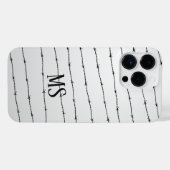 Cooles schwarz-weißes Stacheldraht Monogram iPhone Hülle (Rückseite (Horizontal))