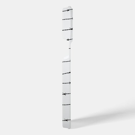 Cooles schwarz-weißes Stacheldraht Monogram iPhone Hülle (Rechte Seite)