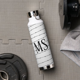 Cooles schwarz-weißes Stacheldraht Monogram Trinkflasche