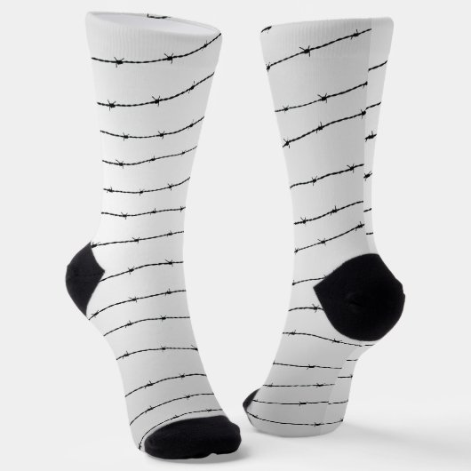 Cooles schwarz-weißes Stacheldraht Socken (Gewinkelt)