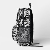 Cooles Schwarz-weißes tropisches Leaf Bedruckter Rucksack (Rechts)