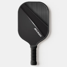 Cooles schwarzes abstraktes Monogramm Name Pickleball Schläger