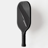 Cooles schwarzes abstraktes Monogramm Name Pickleball Schläger (Links)