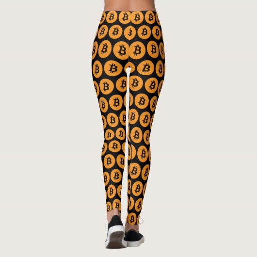 Cooles schwarzes Bitcoin Cryptocurrency Leggings (Rückseite)